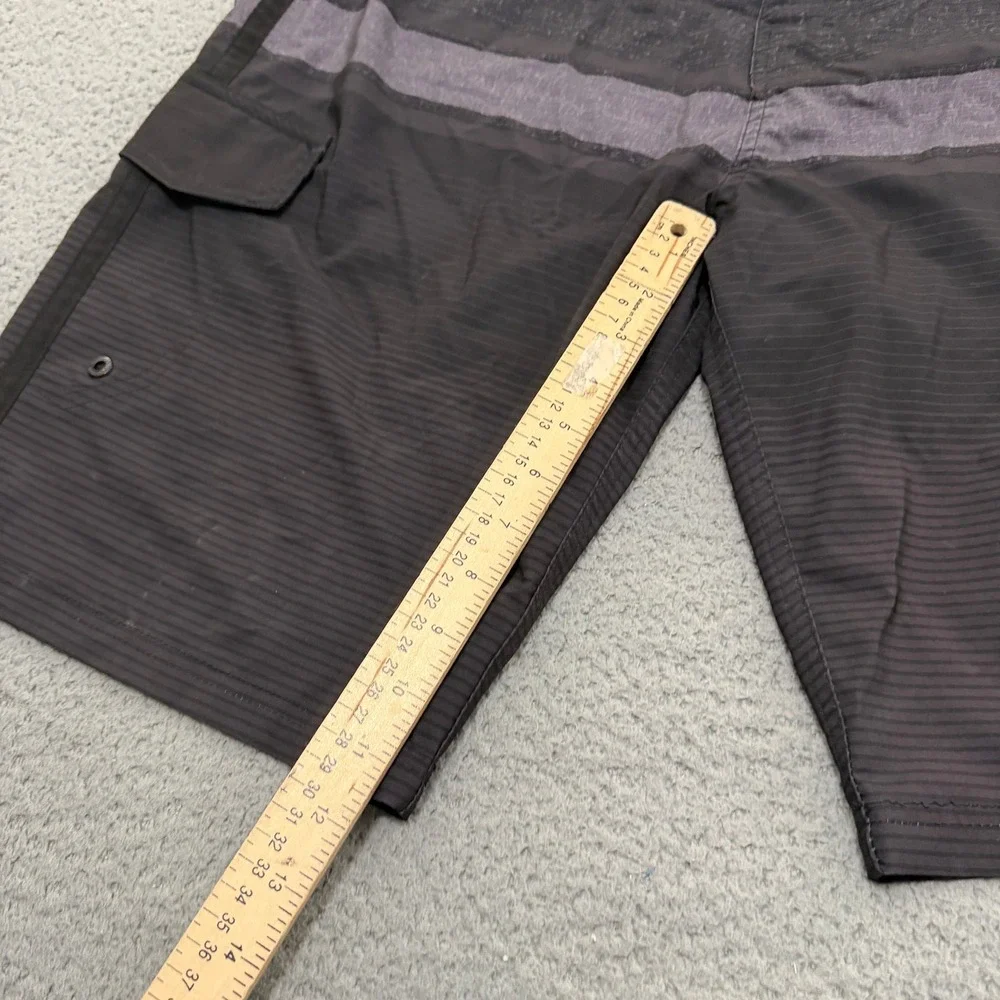 Ocean Pacific Board Shorts Mens 36 OPFlex 4-Way Stretch Black Striped